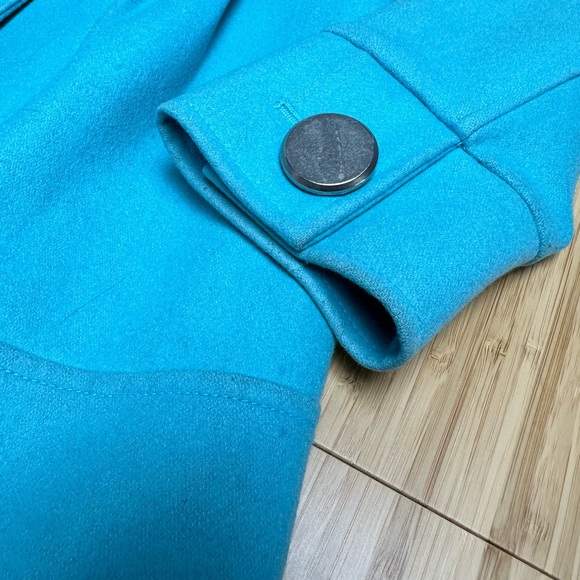 Vintage Anthropologie Tulle Teal Pea Coat - Picture 9 of 10